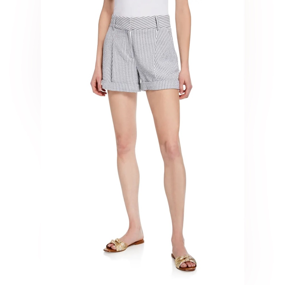 Veronica Beard Carito Striped Cuffed Shorts